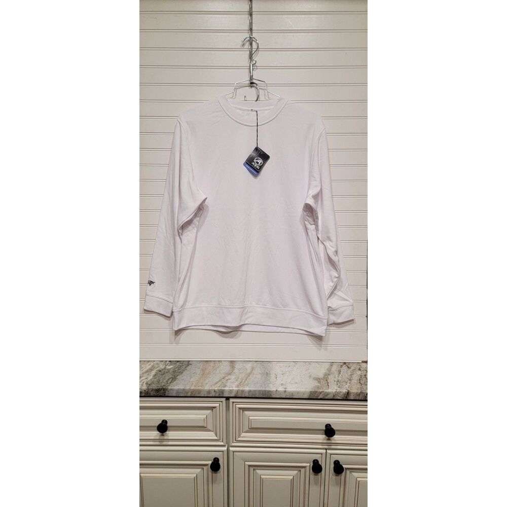 Ahead Performance Mens White Fleece Lined Sweatshirt Size L NWT